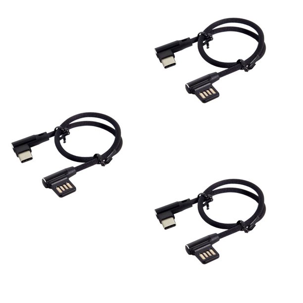 Cable de datos USB-C 3.1 Tipo-C a USB 2.0 en ángulo de 90 grados (izquierda/derecha) con funda para tableta y teléfono (15 cm)