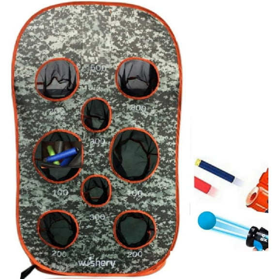 wishery Large Kids Nerf Gun Target for Shooting Practice with Storage Net Toys for Boys 5   Years Old age Christmas Nerf or Birthay Gift