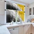thumbnail image 3 of 36 Kitchen Curtains Abstract Black White and Yellow Window Curtains and Valances Set of 3 Modern Art Background Short Tier Curtain Vintage Small Kitchen Decor, 3 of 5