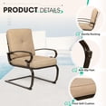 thumbnail image 4 of SOLAURA 4-Piece Outdoor Furniture Patio Conversation Sets, Metal Swing Glider Loveseat and Spring Lounge Chairs with Side Table-Brown, 4 of 8