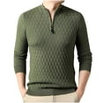 thumbnail image 2 of Yiliang Mens Sweater Quarter Zip Shirts Fall and Winter Long Sleeve Warm and Thermal Top Clothes ,Army Green,3XL, 2 of 4