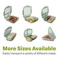thumbnail image 4 of MyGo Container Bun Sized To-Go Compartment Container, 5-1/2" X 5-1/2" X 3-1/2" Reusable, Microwave Safe, NSF Certified, Smoke/Green, 4 of 6