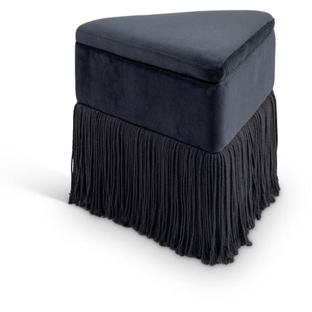 Meridian Furniture Trivoli Black Velvet Ottoman/Stool