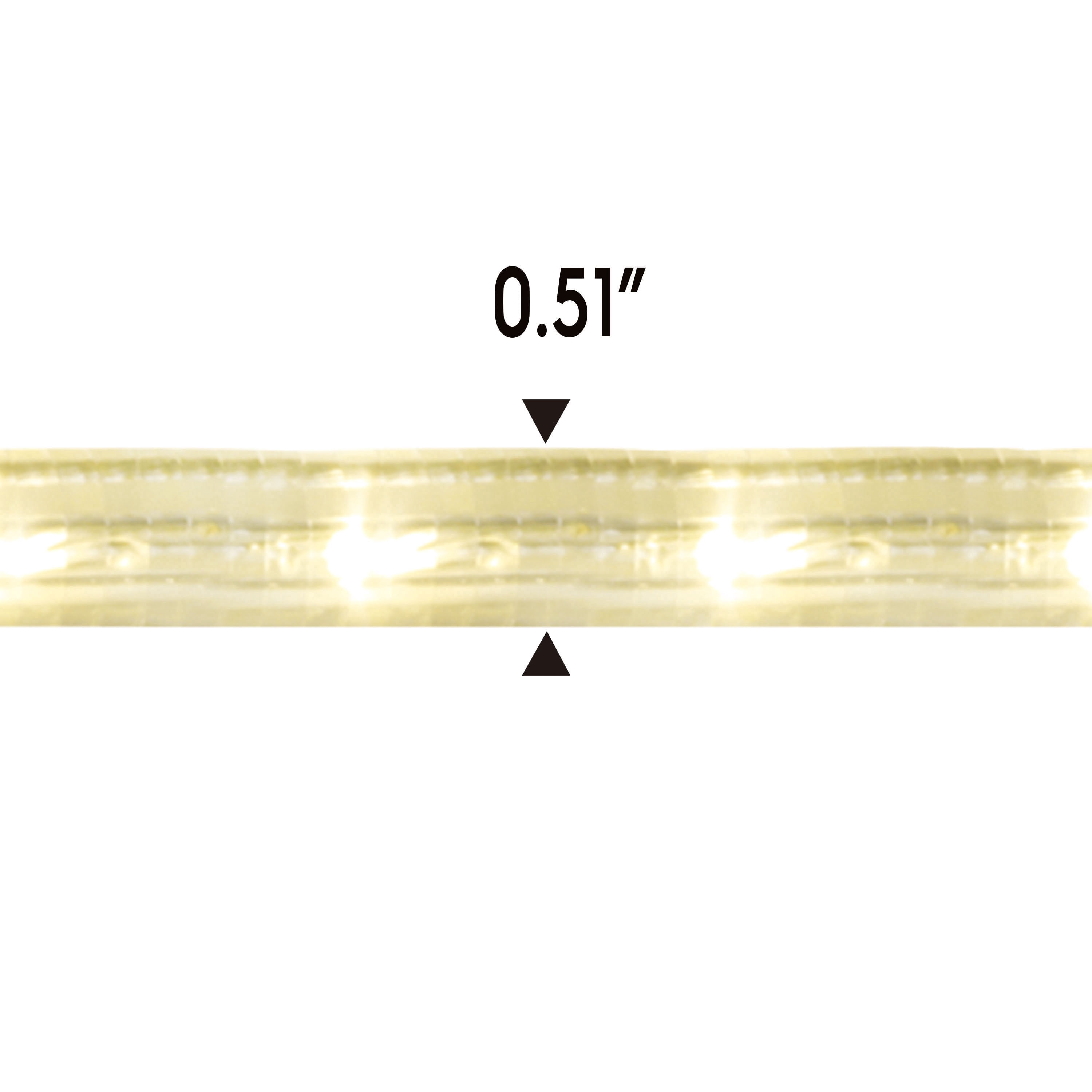 Indoor/Outdoor LED Super Bright Christmas Rope Lights, Warm White, White Wire, 18', by Holiday Time