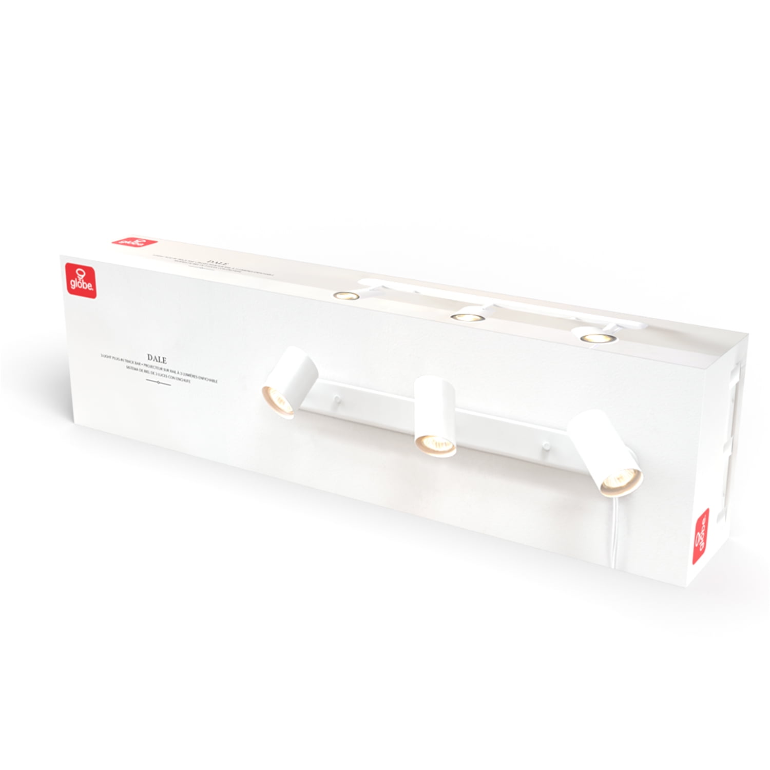 Globe Electric 22" 3-Light Matte White Plug-in Track Lighting