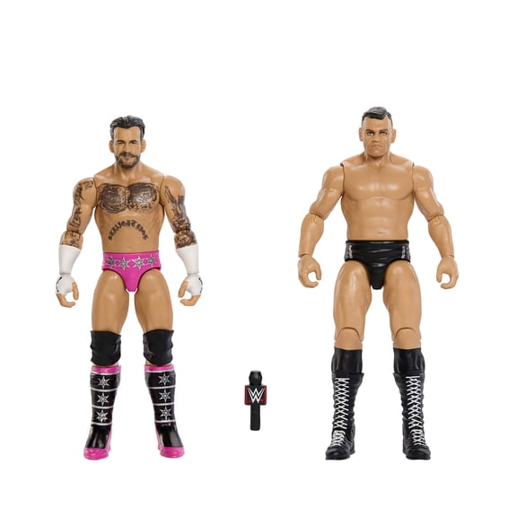 WWE Main Event Showdown CM Punk vs Gunther Action Figures Set, Series #28, 6-inch