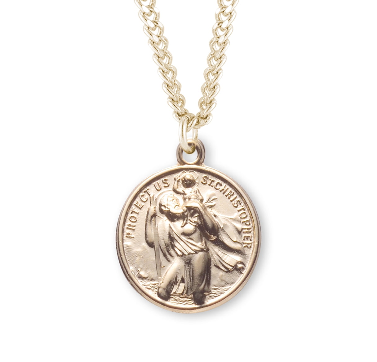 gold double sided st christopher