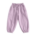 thumbnail image 2 of hengsof Girls Fashion Solid Color Casual Jogger Pants Summer Lightweight Drawstring Pocket Sweatpants for Kids 12 Months-11 Years, 2 of 8