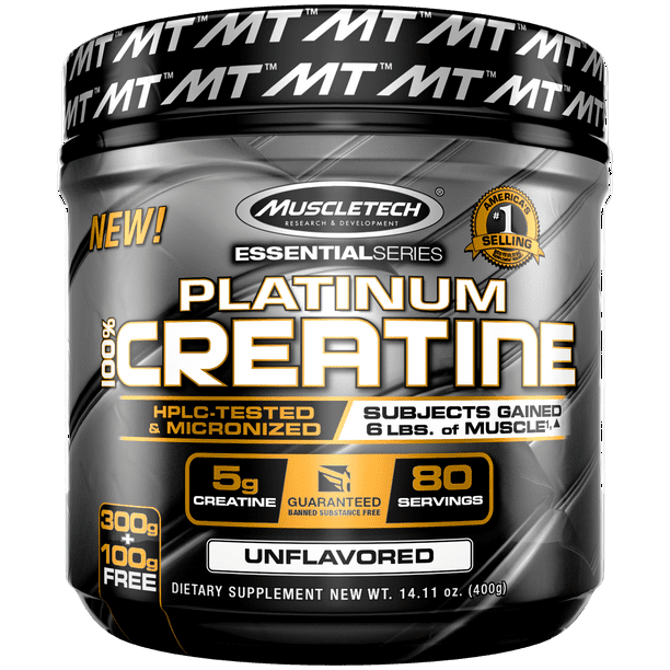 MuscleTech Platinum Creatine Monohydrate Powder, 100 Pure Micronized