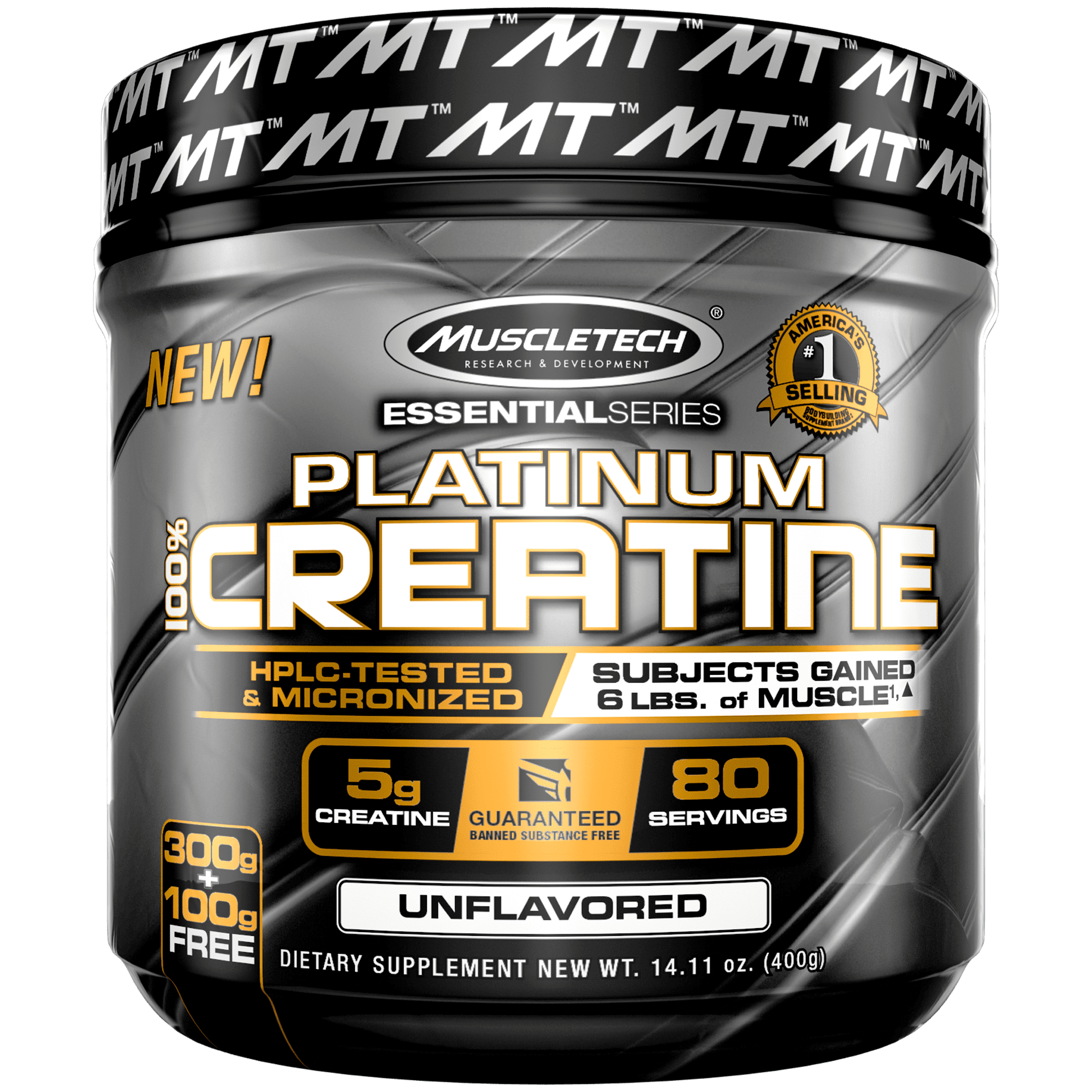 MuscleTech Platinum Creatine Monohydrate Powder 100 Pure Micronized 