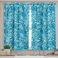thumbnail image 2 of Ambesonne Aqua Valance & Curtain, Hawaiian Trees Foliage, 55"x24", Blue White, 2 of 6