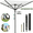 Black & Gray, variant on Petoto Rotary Outdoor Umbrella Drying Rack, Aluminum Adjustable 70.9" Height 12 Lines with 165 ft, Clothesline for Backyard, Gray