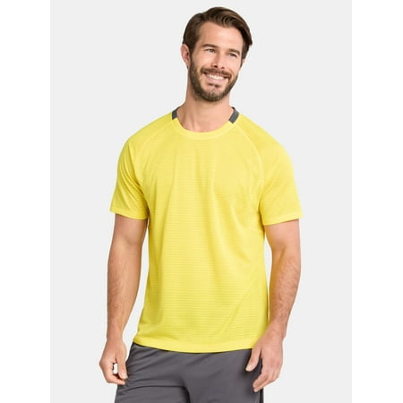 Athletic Works Men's and Big Men's Mixed Media Tee, Sizes XS-5XL