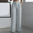 thumbnail image 5 of Npasoilc High Waist Elastic Wide Leg Pants for Women Straight Pleated Casual Trousers with Pockets,Gray, 5 of 9