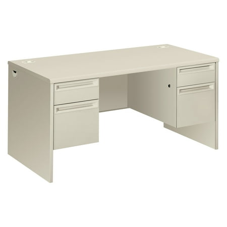 Hon Company Oak Desk - HON 38000 Series Double Pedestal Desk, 60w x 30d x 29-1/2h, Light gray