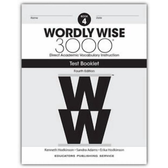 Wordly Wise 3000 Book 4 Tests (4Th Edition; Homeschool  Edition)