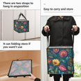 thumbnail image 2 of Home Organizer Foldable Fabric Storage Bin With Handle Hand-drawn Florals Leaf, 2 of 7