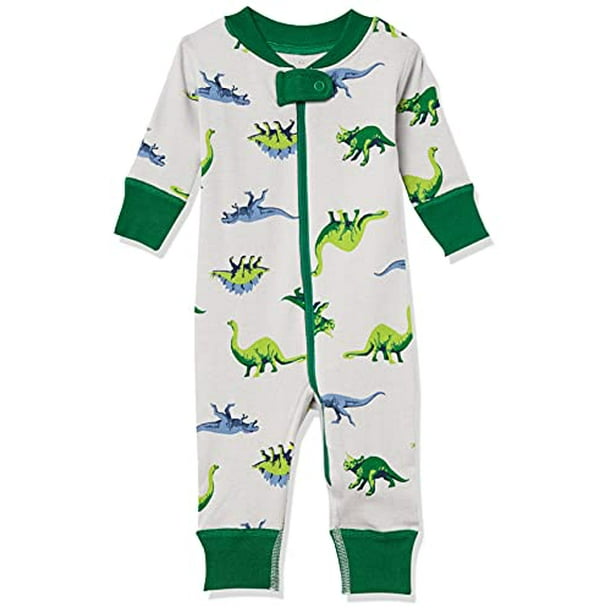 Toddler Boy's Organic One Piece Footless Pajamas Sleepwear, Dinos, 12