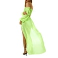 thumbnail image 3 of SAYOO Off Shoulder Clothing Set, Long Sleeve Tops and Cover Up Skirt Two-piece Suit for Beach Vacation Travelling for Women, 3 of 8