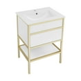 thumbnail image 2 of Cache 24" Freestanding, Bathroom Vanity in White and Gold, 2 of 13