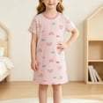 thumbnail image 2 of IFNWSV Girls Short Sleeve Summer Sleepwear Dresses Crew Neck A Line Cotton Nightgown Lightweight Pajama Dress Multicolor 3-4 Years, 2 of 5