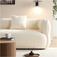 thumbnail image 6 of JERFIT White Modern Sectional Sofa, Plush Teddy Velvet Fabric, Solid Wood Frame, Cloud-Like Comfort for Living Room, 6 of 8