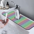 thumbnail image 7 of Sikiie Rainbow Peacock Feathers Splash Guard for Sink Faucet-1 PC Super Absorbent Fast Drying Mat Sink Gadgets-Splash Guard for Kitchen, Sink Mat, 7 of 7