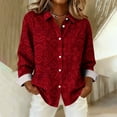 thumbnail image 5 of AUNVITO Women's Valentine's Day Shirt Long Sleeve Turn-Down Collar with Valentine Print and Button Front Casual and Romantic Style, 5 of 5