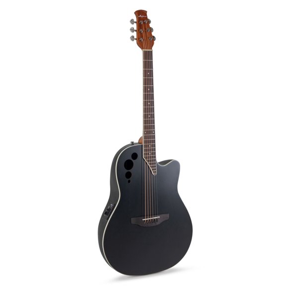 Ovation Applause Mid Depth Acoustic Electric Guitar - Black Satin - AE44-5S
