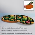 thumbnail image 4 of Cactus Round Coasters 6PCS Set in Microfiber Leather, 11x11 cm/4.3x4.3 in, & Stylish Drink Mats for Table, 4 of 6