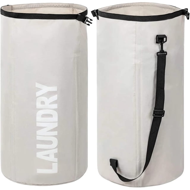 Cesto de Ropa Sucia FABATO para Lavanderia, Plegable, Tamaño Extra Grande, con 4 Varillas y Broche de Correa Ajustable- Capacidad 106 L
