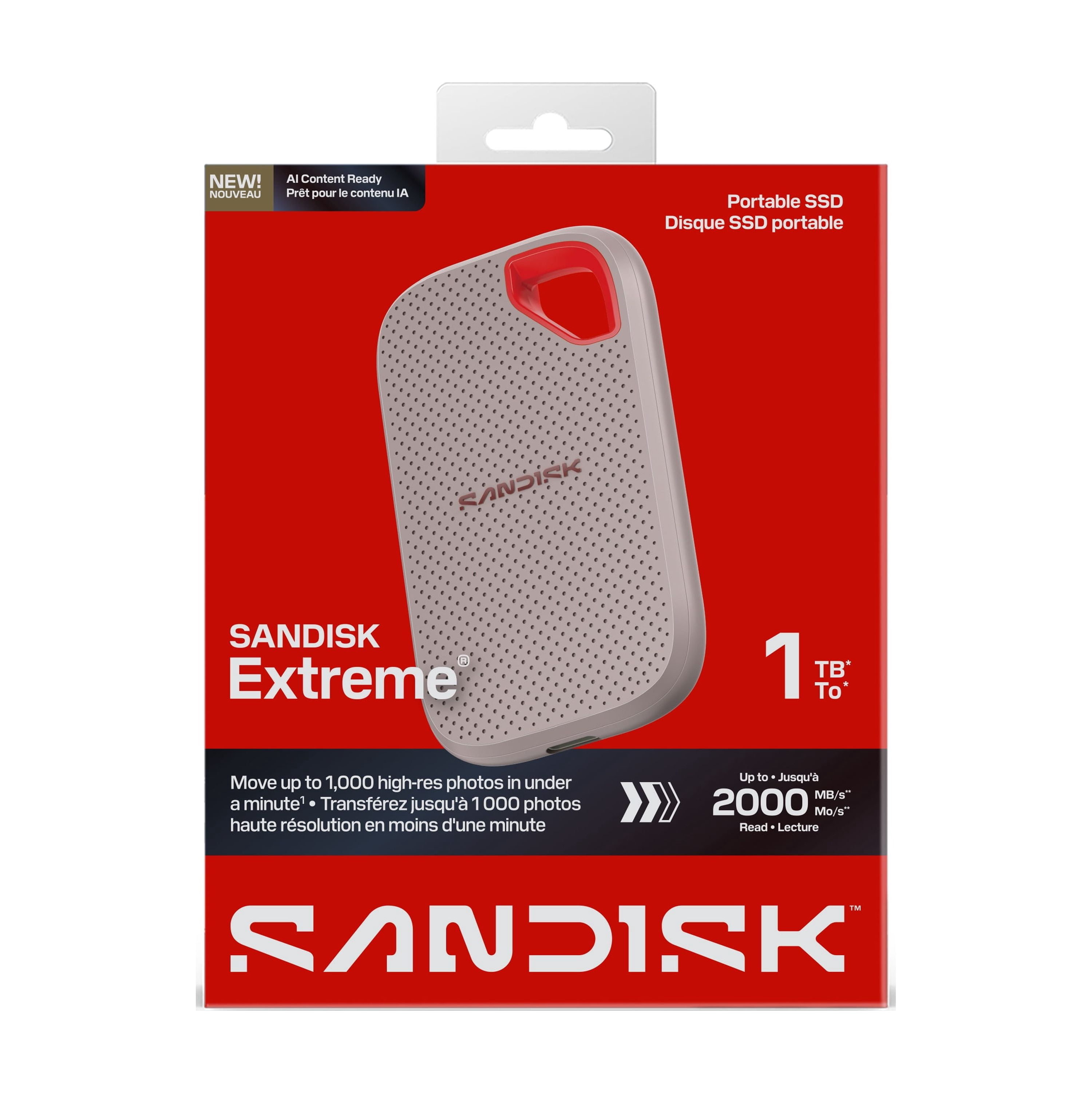SANDISK Extreme Portable SSD 1TB - SDSSDE7W-1T00-AW25 - Walmart.com