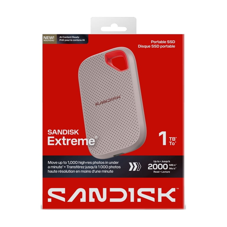 SANDISK Extreme Portable SSD 1TB - SDSSDE7W-1T00-AW25 - Walmart.com