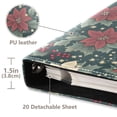 thumbnail image 3 of FORMRS 3 Ring Photo Album 4"x6" Self Adhesive Large Capacity PU Leather Cover, Christmas Holly Leaves, 3 of 8