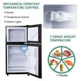 thumbnail image 5 of Kcpolre Mini Fridge with Freezer, 3.0 Cu.ft Small Refrigerator, 7 Adjustable Thermostat, Low Noise, Double Door Compact Refrigerator for Home, Dorm, Bedroom, Office, Wood, 5 of 7