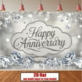 thumbnail image 2 of Silver Happy Anniversary Backdrop Sparkling Diamond Anniversary Photography Background Elegant Silver Glitter Anniversary Party Decorations Banner Supplies Photo Booth Props, 2 of 4