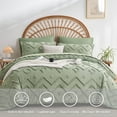 thumbnail image 2 of Davulos Comforters Queen Size Set with Sheets Green - 7 Pieces Bed in a Bag Queen Tufted Complete Beddding Sets with Comforter, Sheets, Pillowcases & Shams, 2 of 8