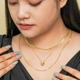 thumbnail image 6 of JeenMata Multiple 3 pcs Sleek Minimalist Pendant and Layered Chain Set in Yellow Gold Plated, 6 of 6