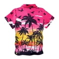 thumbnail image 3 of GUNIA Boys Hawaiian Shirt Short Sleeve Casual Button Down Kids Beach Vacation Shirts Tropical Summer Tops 4-14 Years Red, 3 of 3