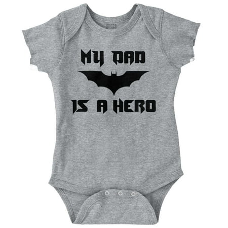 

My Dad is a Hero Superhero Bat Newborn Baby Boy Girl Romper Brisco Brands