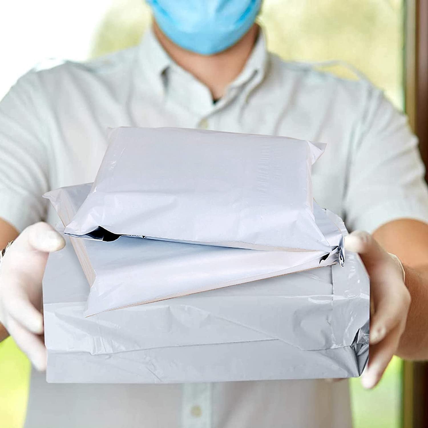 NefLaca Poly Mailers 14.5x19, White Poly Shipping Bags with Self Sealing, Waterproof and Tear-Proof - 1500 Pcs