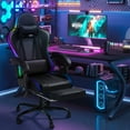 thumbnail image 6 of Homall RGB Gaming Chair with APP & Remote Control, LED Lights Ergonomic Computer Chair with Footrest & Massage Lumbar Support, Black, 6 of 12