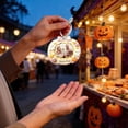 thumbnail image 4 of Cute Hanging Photo Frame Ornaments, Ghost Pumpkin Bow Decor Wooden Picture Keepsake, Personalized Photo Holder, Holiday Hanging Decor for Front Door, Home Wall & Party Memory Display 1Pcs, 4 of 5
