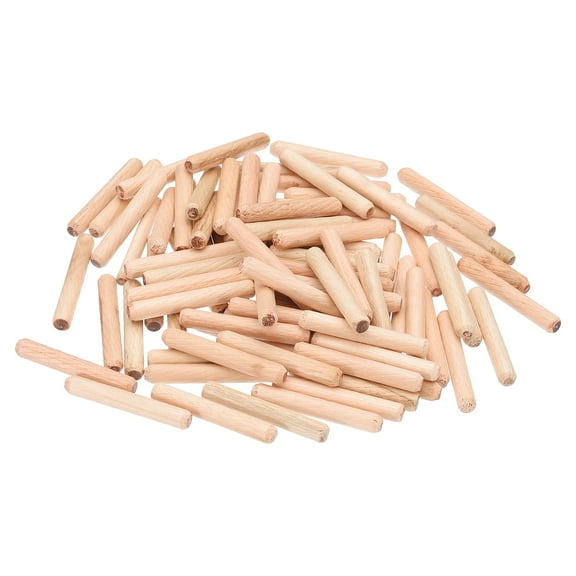 Uxcell 1/4 Wooden Dowel Pins, 144 Pcs M6x40mm Wood Dowel Pins Hardwood Pegs Fluted Groove Easy Insertion for Craft Furniture