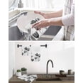 thumbnail image 5 of Black Grey Tulip Kitchen Dish Towels for Drying Dishes Set of 3, Flower Floral Modern Minimalist White Waffle Weave Microfiber Hand Tea Bathroom Towels Quick Dry & Absorbent Towel 15.7x23.6, 5 of 7