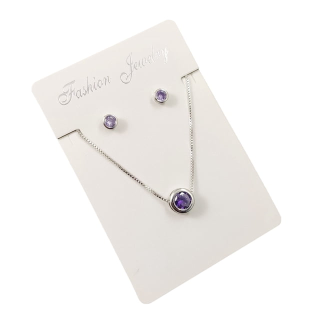 Fiudx Pendientes de Circonita, Collar Rodiado, Joyería de Latón Pulido, Accesorio de Moda para Mujer, Fácil Mantenimiento.