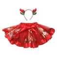 thumbnail image 2 of MSemis Girls Christmas Tutu Skirts Ballet Tulle Layered Ruffle Skirts with Headband, 2 of 6
