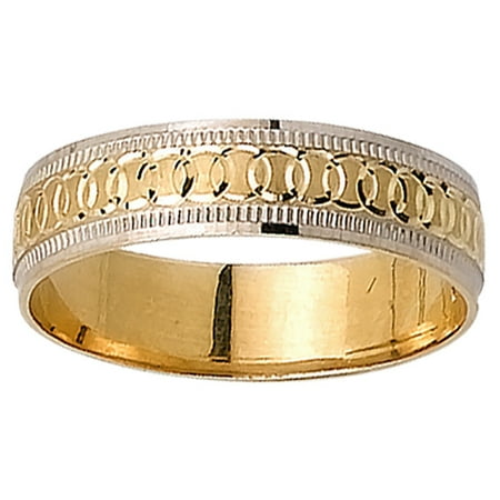 - 18K Two Tone Gold Modern Women's Wedding Band (5mm)