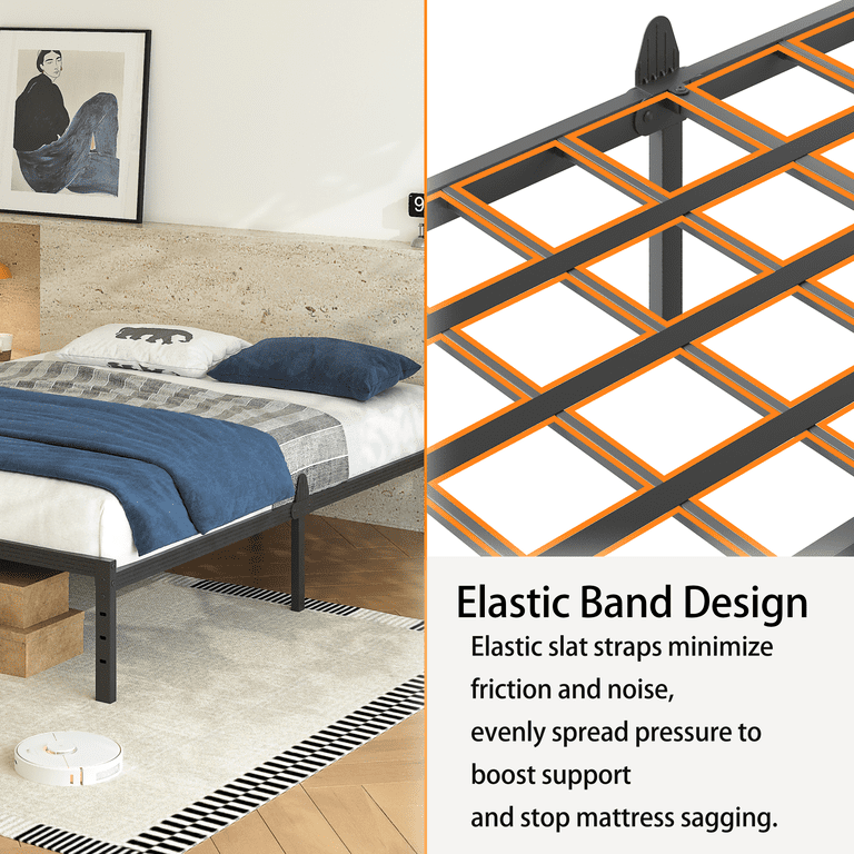 Auroral Zone 14" King Metal Platform Bed Frame, Noise Free photo 4