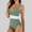 Green, variant on One Piece Swimsuit for Women Belly Control Deep V Neck Mesh Patchwork Bathing Suit Adjustable Side Tie Slim Swimwear